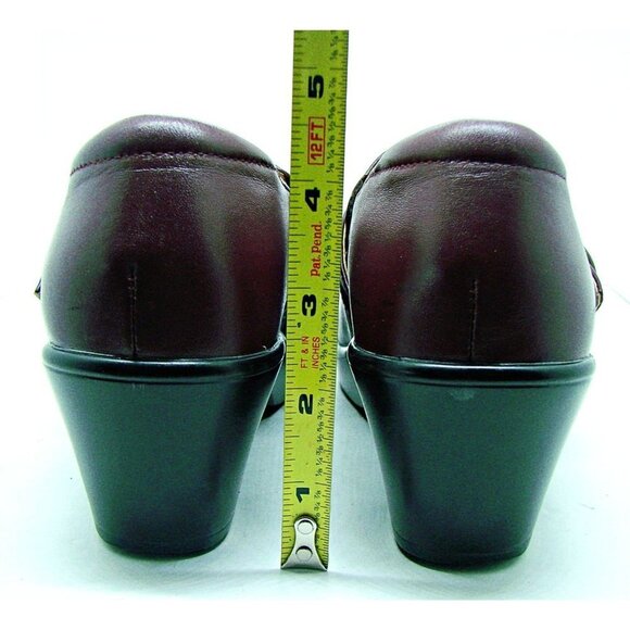 Womens ALEGRIA By PG Lite Burgundy Leather Clogs COMFORT Shoes Size 38 US 8 - Picture 3 of 12